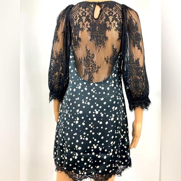 NWT Free People “About That” Black Lace Mini Dress Size XS - Picture 2 of 11